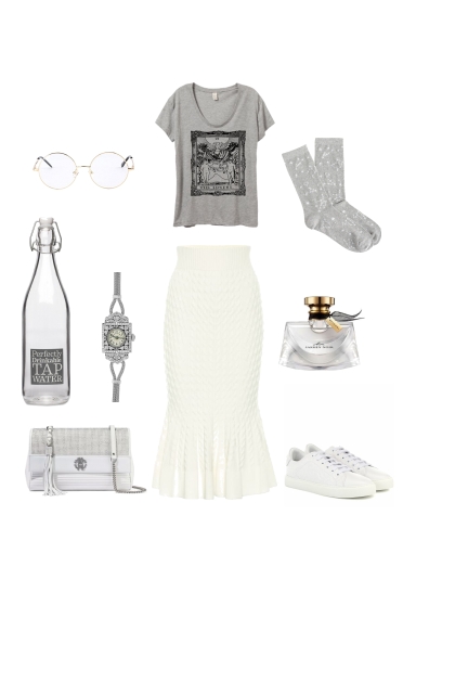 white & grey- combinação de moda