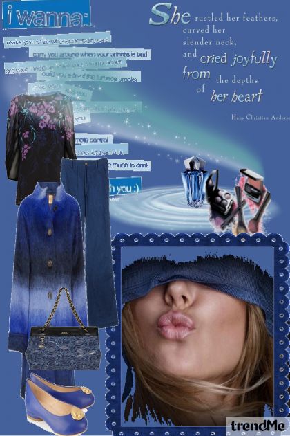 blue kiss!- combinação de moda