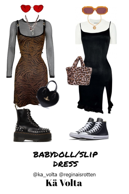 babydoll/slip dress- 搭配