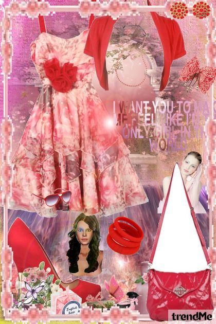 pink-red- combinação de moda