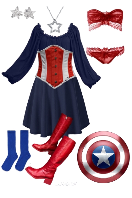 Female Captain America- Modna kombinacija
