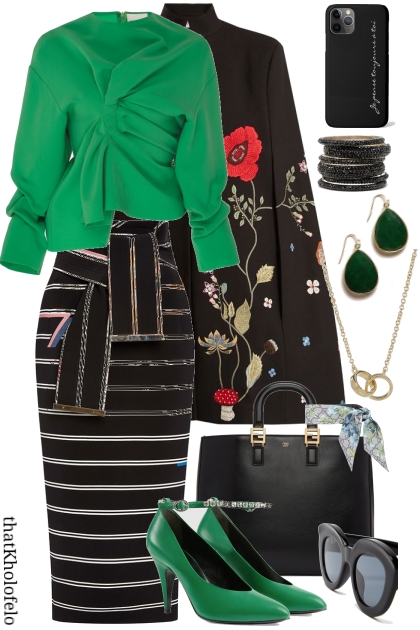 Lady Green- Combinazione di moda