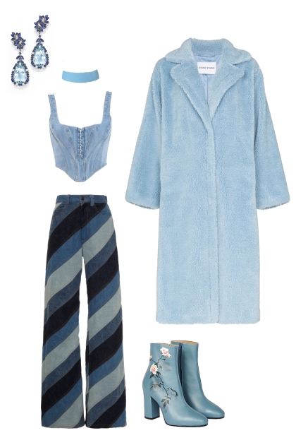 elegant in blue- combinação de moda