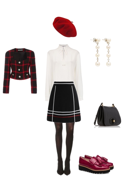 Red black chic- combinação de moda