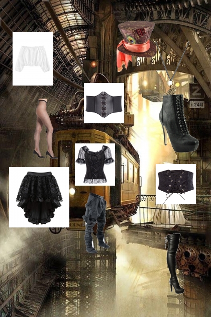 Steampunk/Goth- combinação de moda
