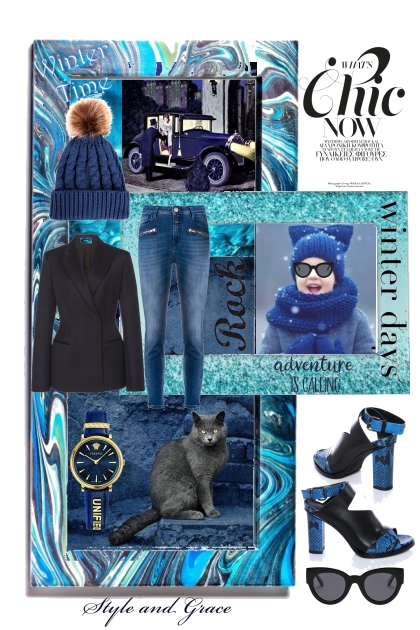 Winter in blue- Modna kombinacija