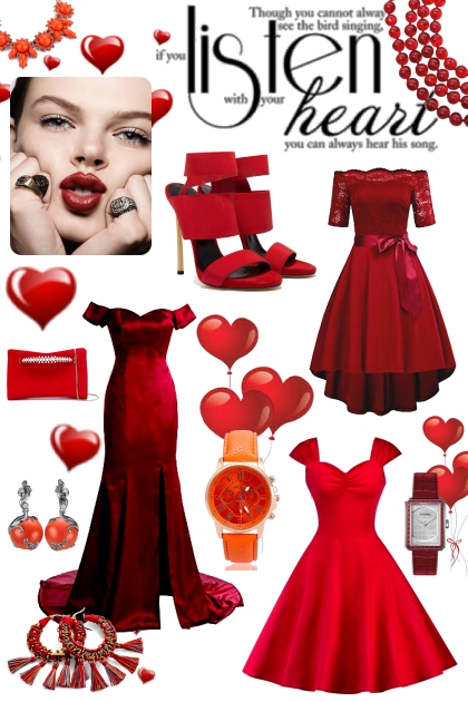 Red heart- Combinazione di moda