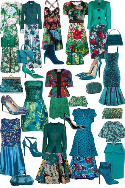 Turquoise pattern- Modna kombinacija