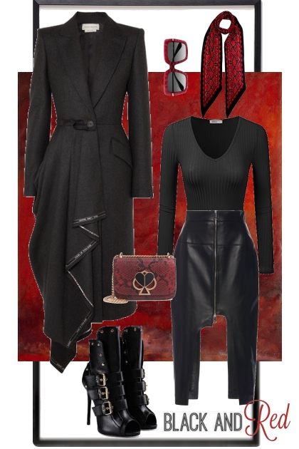 Black and red- combinação de moda