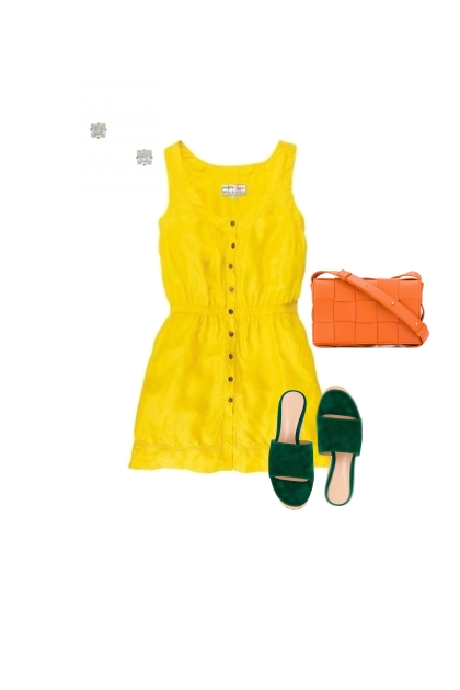 Casual3-Análoga-Vestido amarillo.- Combinaciónde moda