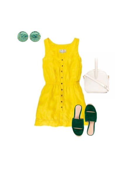 Casual4-Análoga-Vestido amarillo.- Modekombination
