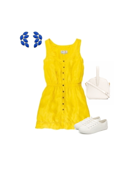 Casual-Complementaria-Vestido amarillo.- combinação de moda