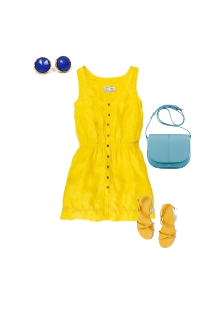 Casual2-Complementaria-Vestido amarillo.- Modna kombinacija