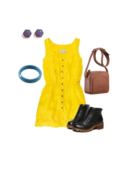Casual4-ComplementarioDividido-Vestido amarillo.- Fashion set