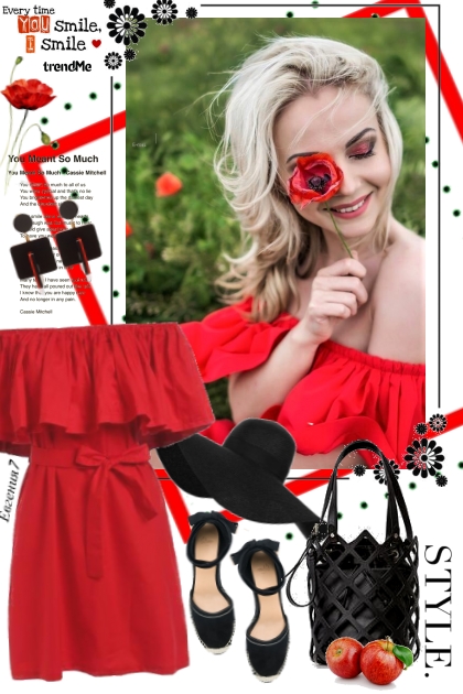 Summer - dressed in red ❤- Combinazione di moda