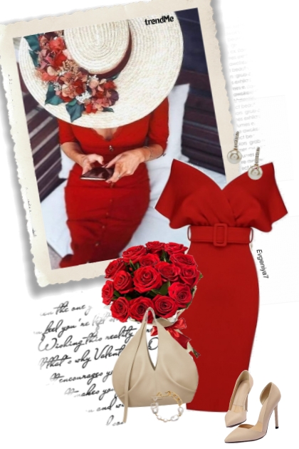 The lady in red- combinação de moda