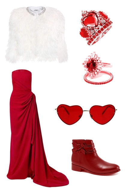 Red heart puff - Fashion set