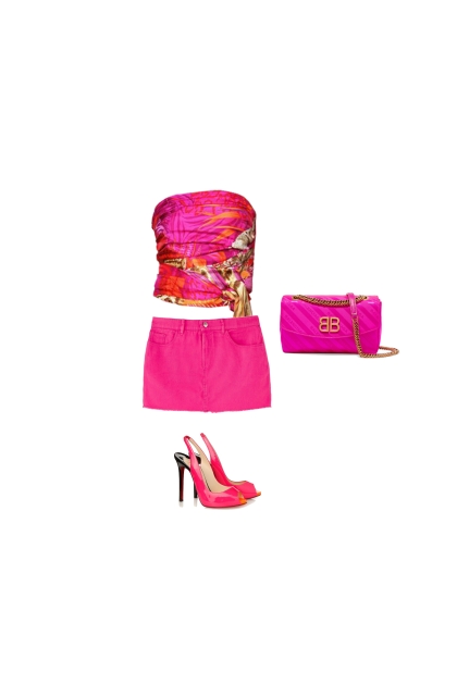 monochrome pink- Fashion set
