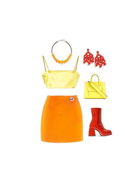 Analogous - yellow, orange, red- Fashion set