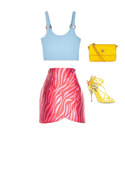 Triadic (blue, pink, yellow)- Fashion set