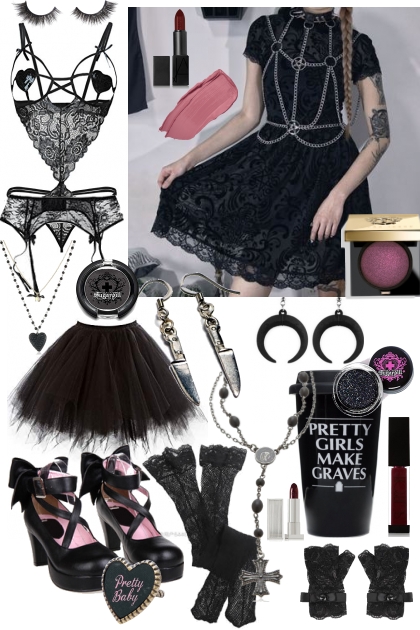 Sweet Goth Magical Girl- Fashion set