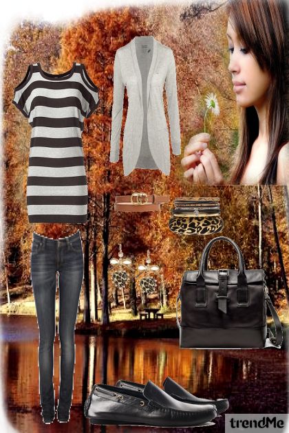gray and brown in love- Fashion set
