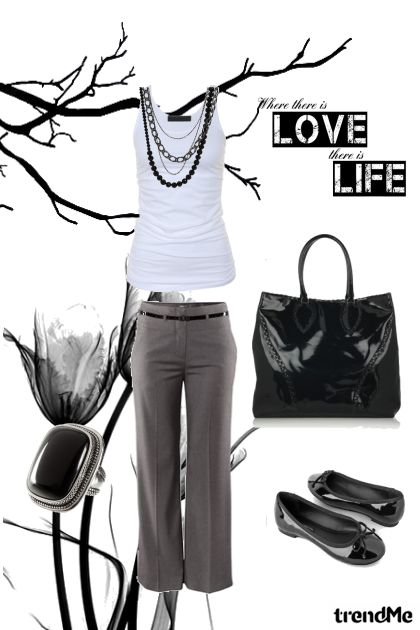 black white gray- Fashion set