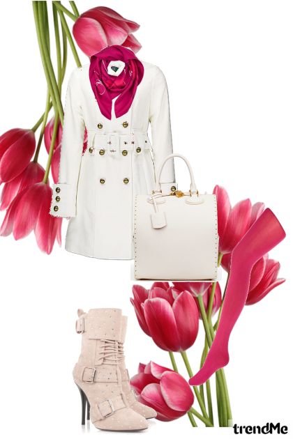 pink in winter days- Combinazione di moda