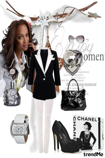 crno bijela poslovna kombinacija- Fashion set