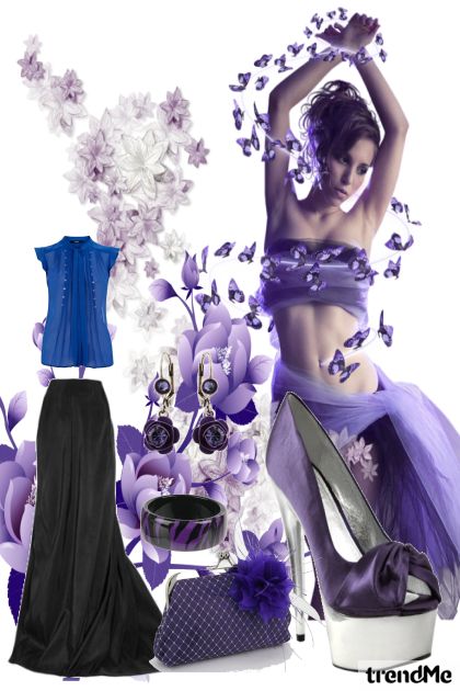 Make all this with purple colour- Modna kombinacija