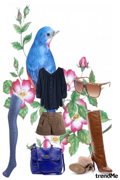 Sweet blue bird- combinação de moda