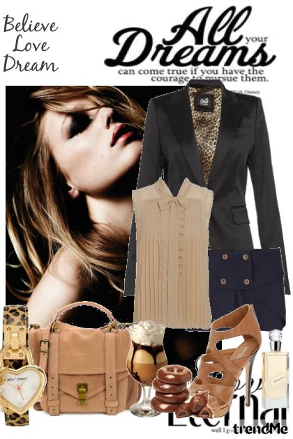 Glamour with black and beige- Modekombination