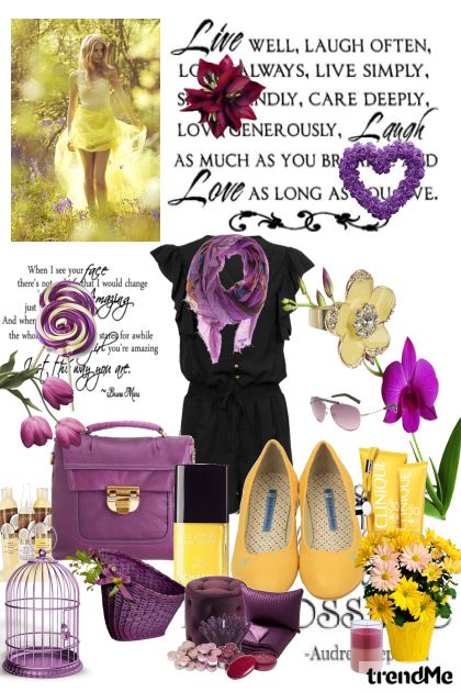 Purple and yellow- Combinaciónde moda