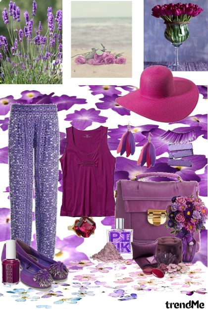 Today I want a lot of purple.- combinação de moda