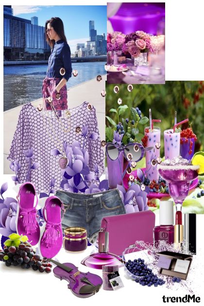 Summer purple party- combinação de moda
