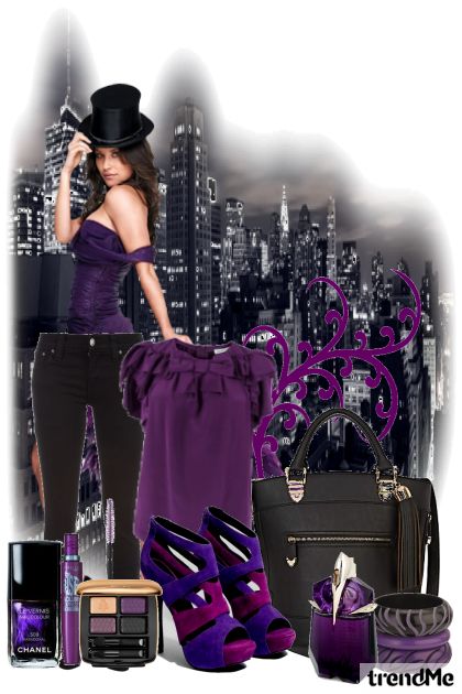 Dark purple- Combinazione di moda