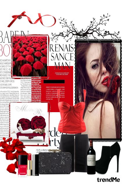 Sexy black and red lady- combinação de moda