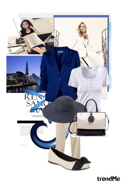 Black & white with blue- Fashion set