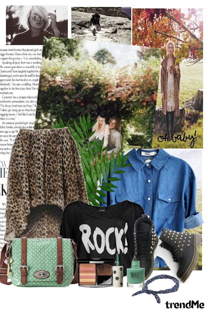 Denim, leopard, rock- Fashion set