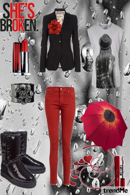 kiša crvenila- Combinaciónde moda