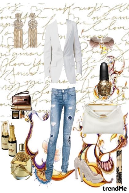 white and gold- Combinazione di moda