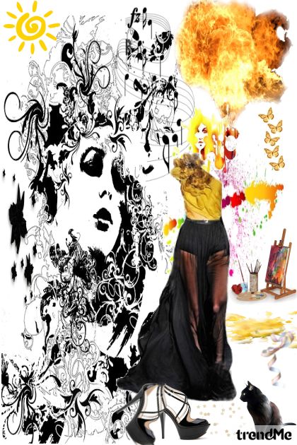 Woman in fire- Модное сочетание