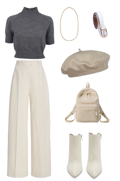 White elegant school outfit- combinação de moda