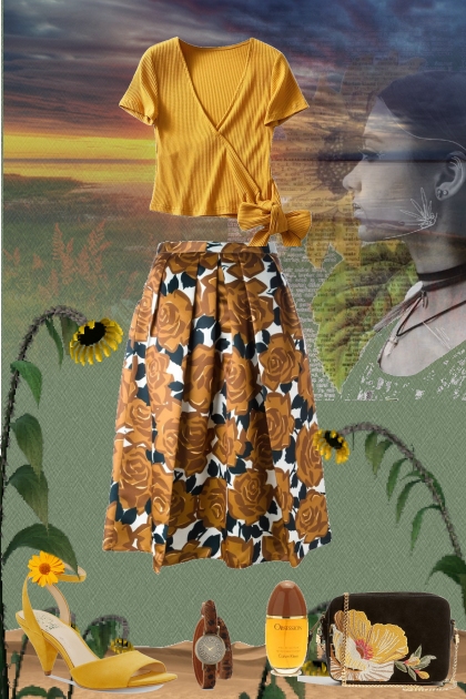 love sunflowers- combinação de moda