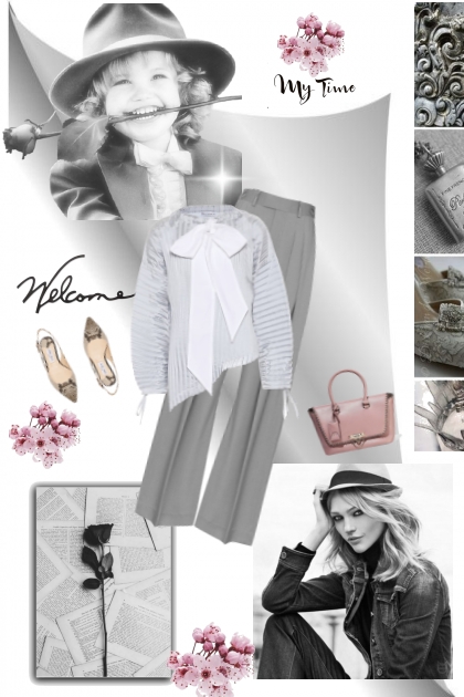Pink and grey- combinação de moda