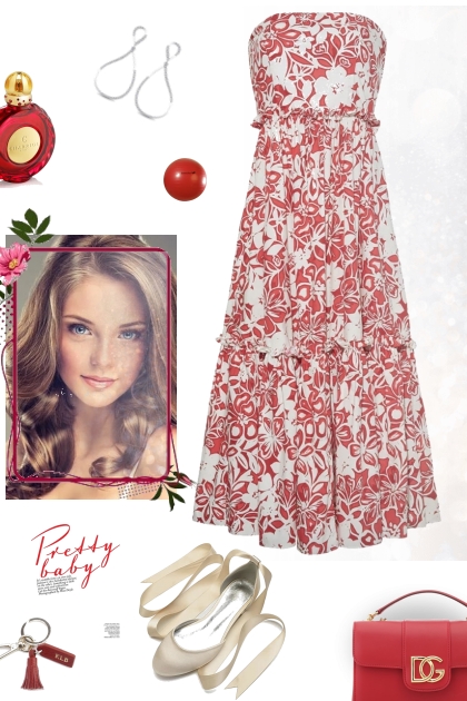 Red and white flowers- Fashion set