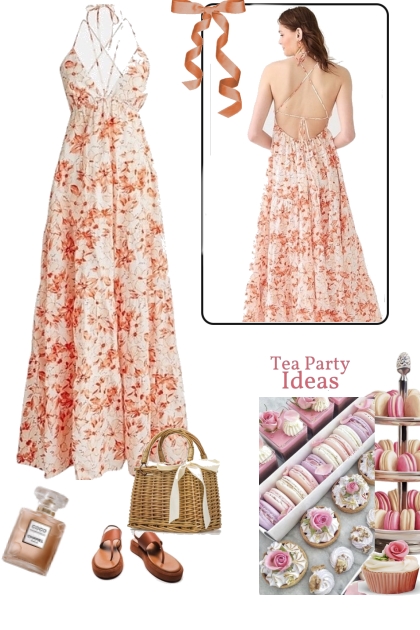 Maxi dress for tea party- Fashion set