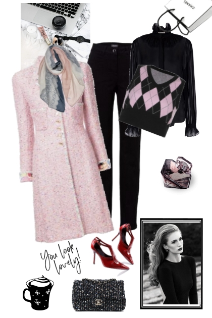 Pink coat- combinação de moda