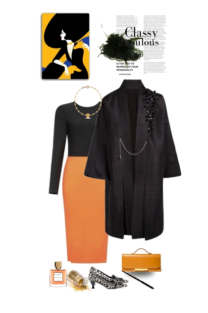 Elegant Black and orange- Combinaciónde moda
