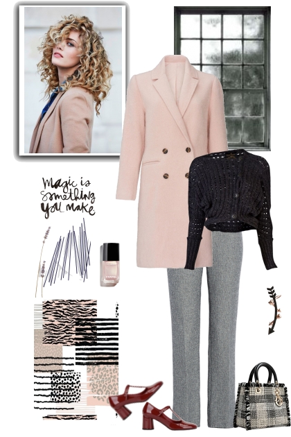 One pink coat- Combinazione di moda